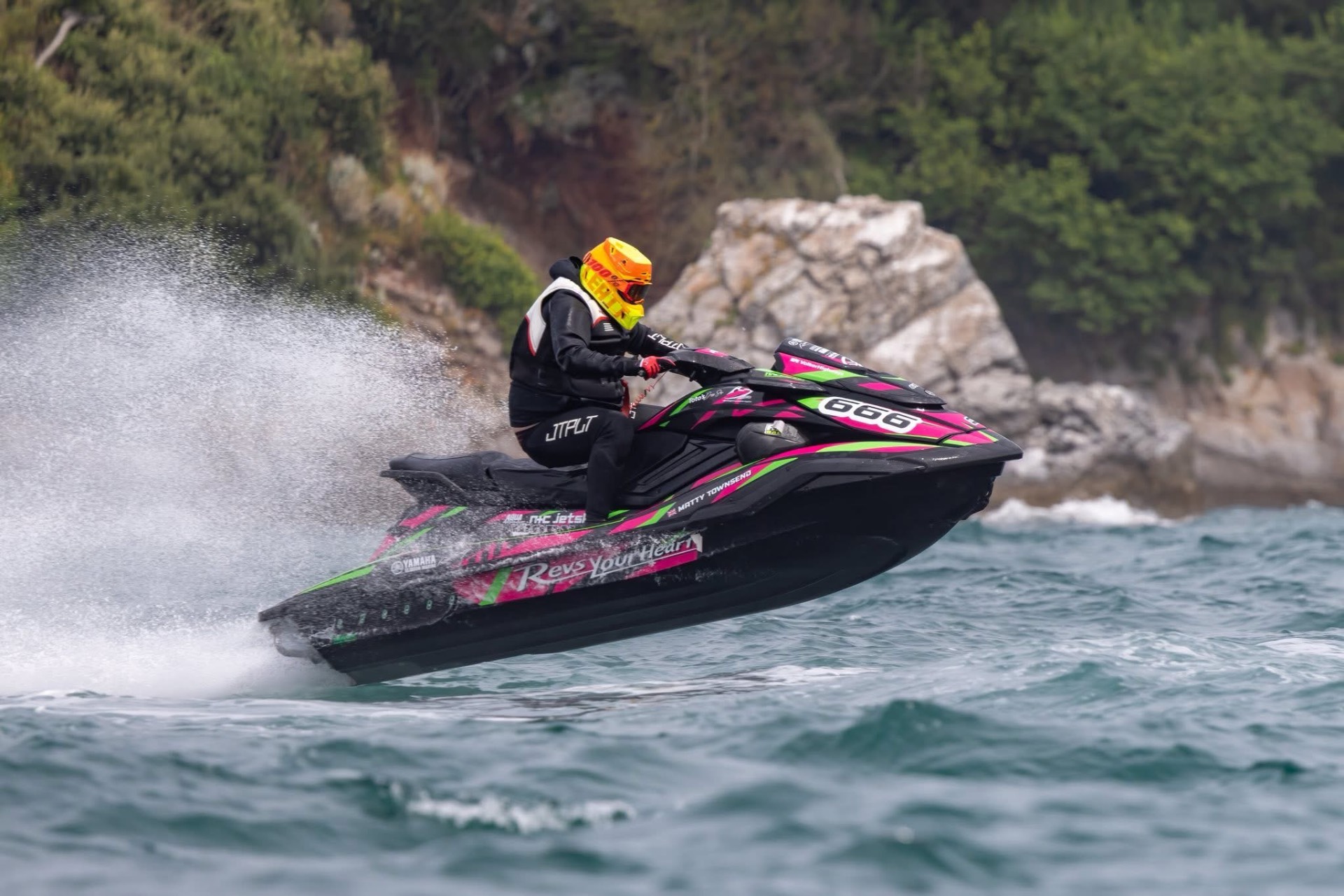 Pink and green Yamaha jetski sticker kit by S3R Designs